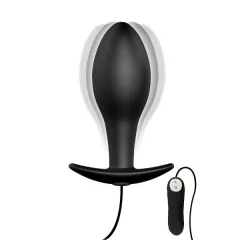 Plug anal preto vibrante