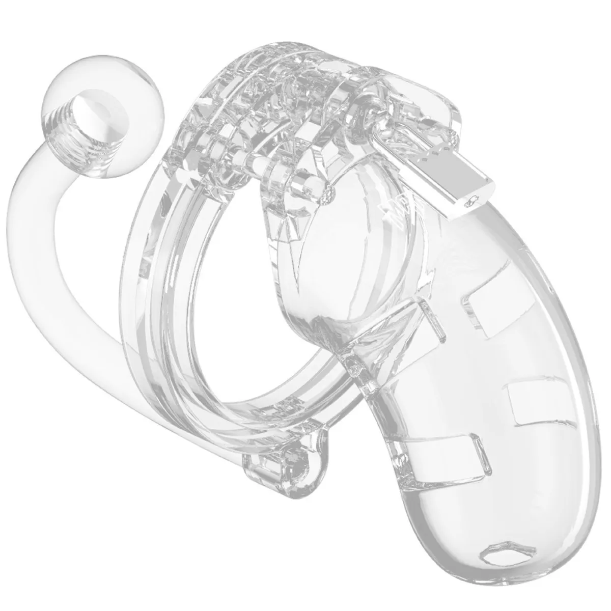 Cage De Chasteté + Plug Transparent N°10