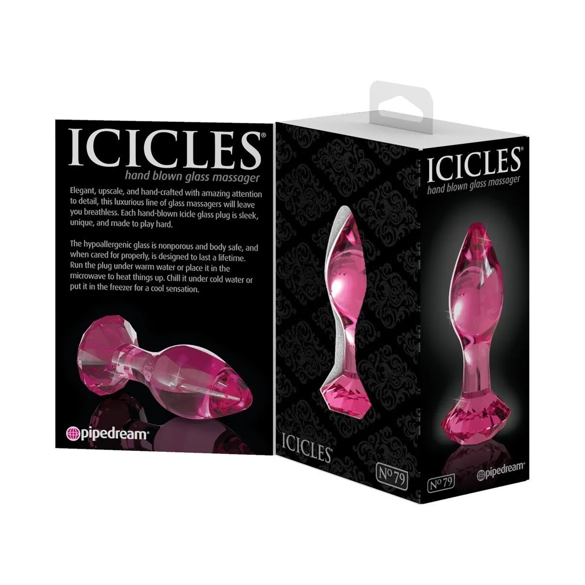 Plugue de vidro rosa Icicles N°79