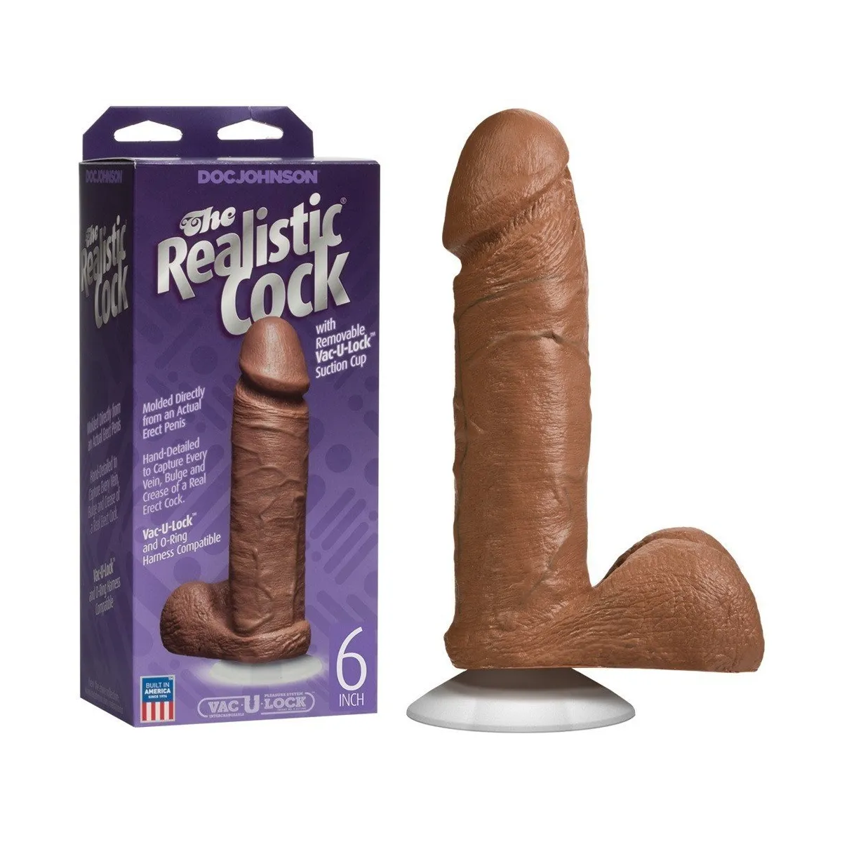 Consolador con ventosa The Realistic Cock Caramel Vac-U-Lock -