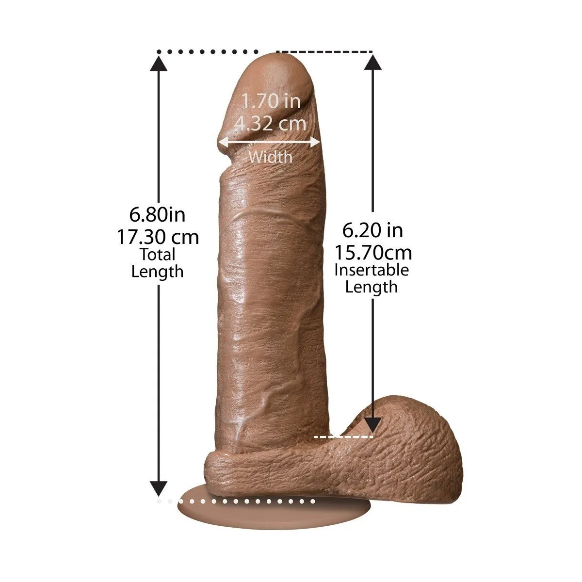 Consolador con ventosa The Realistic Cock Caramel Vac-U-Lock -