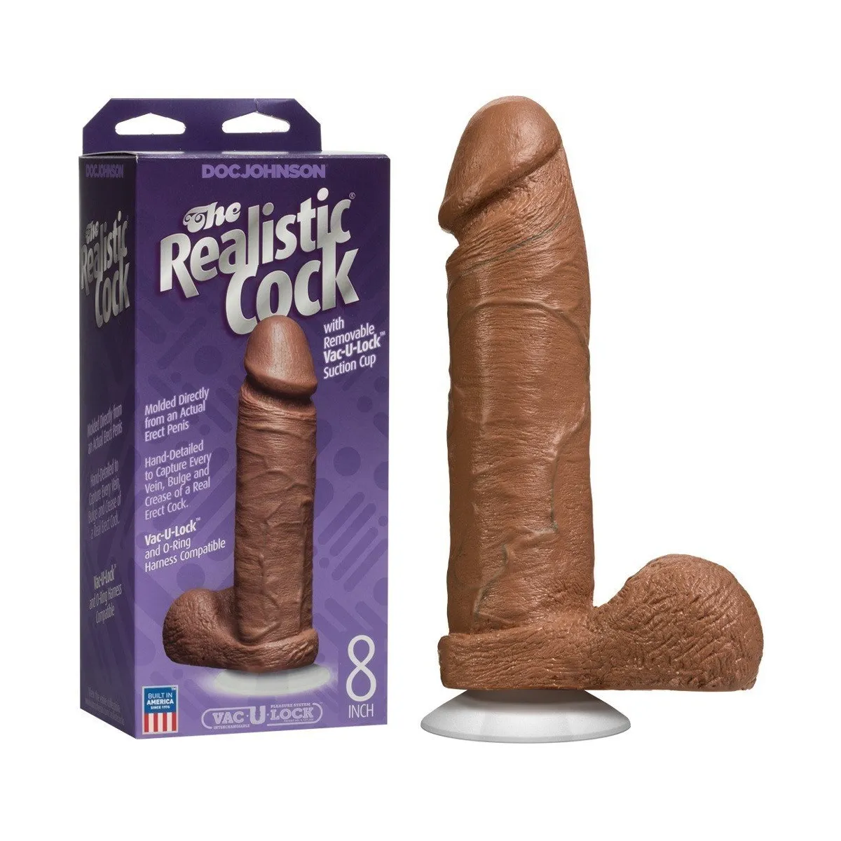 Consolador con ventosa The Realistic Cock Caramel Vac-U-Lock -