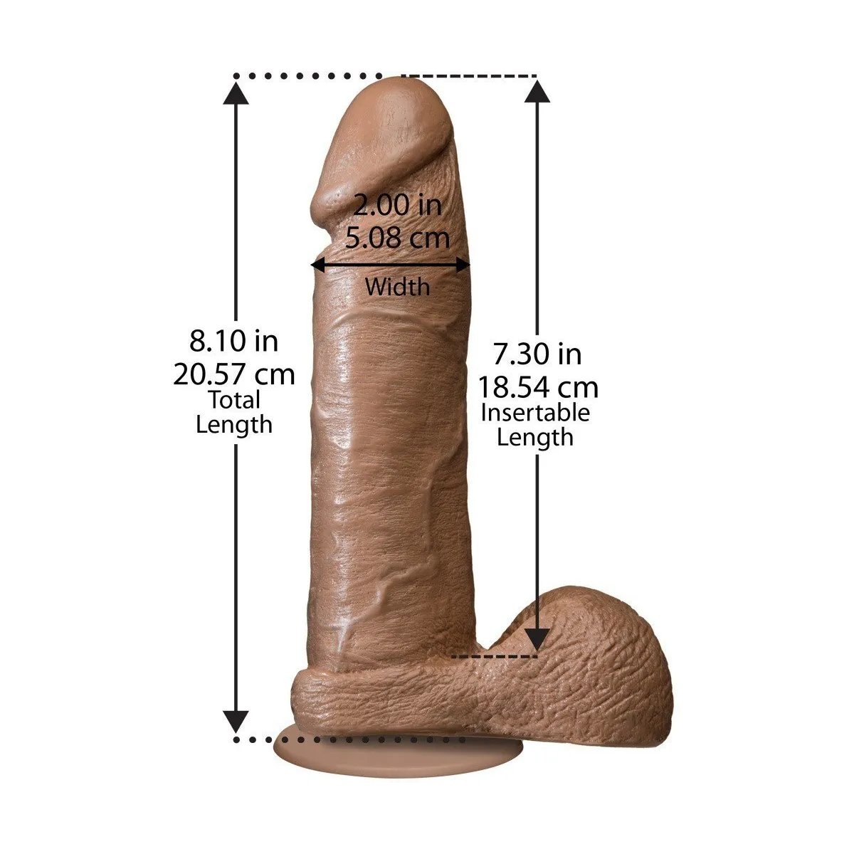 Consolador con ventosa The Realistic Cock Caramel Vac-U-Lock -