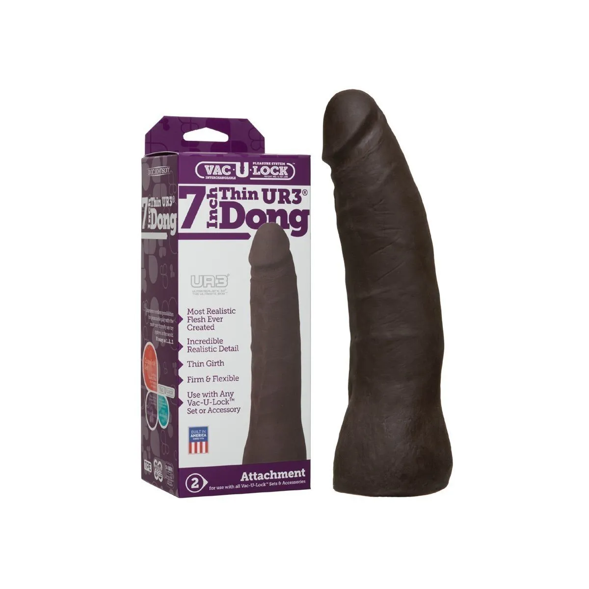 Preto Vac-u-Lock Thin Dong Dildo En Ur3