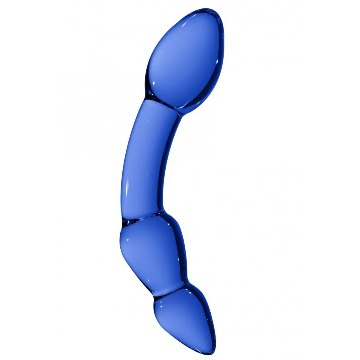 Vidro duplo Dildo Chrystalino Azul Superior