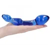 Vidro duplo Dildo Chrystalino Azul Superior