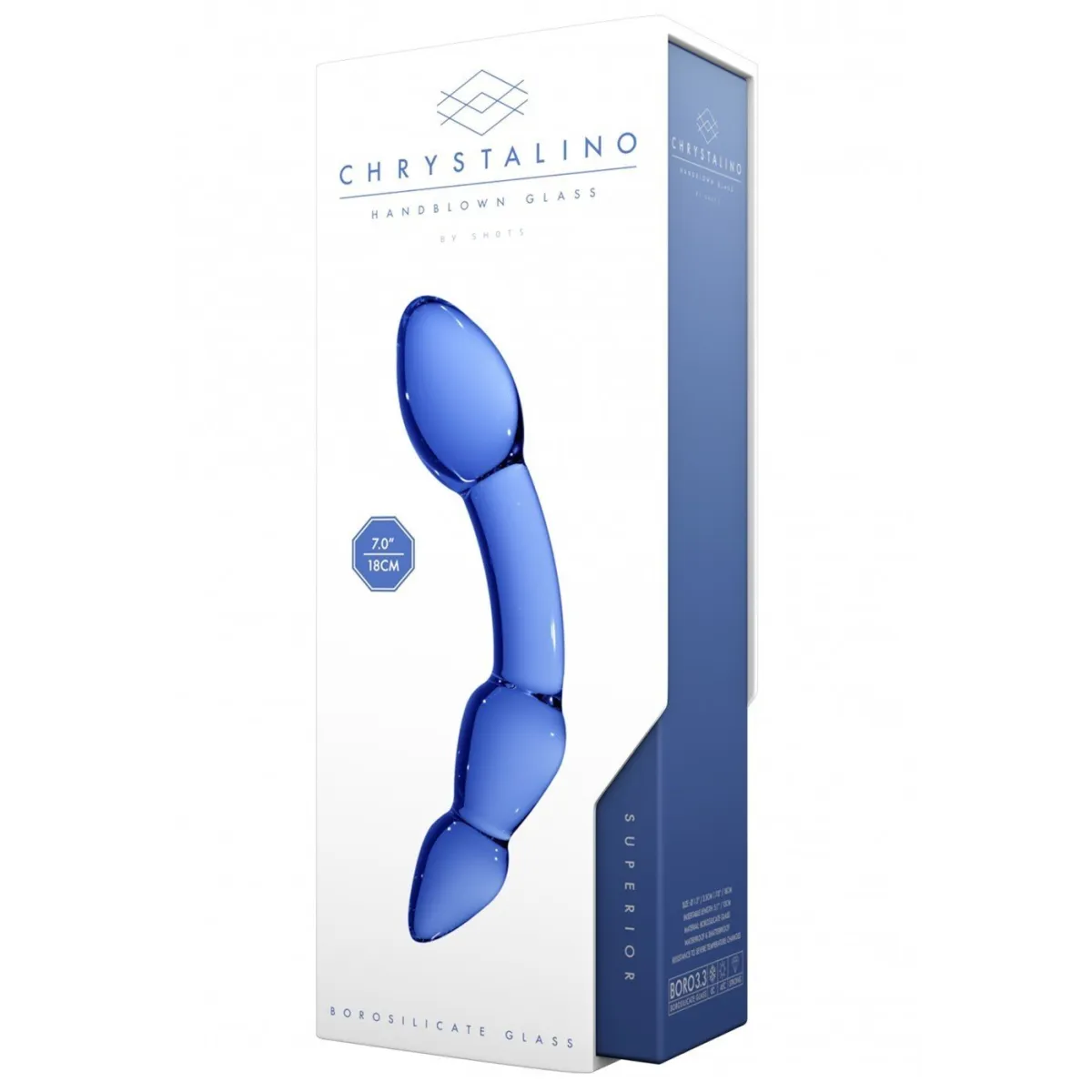 Double Glass Dildo Chrystalino Superior Blue