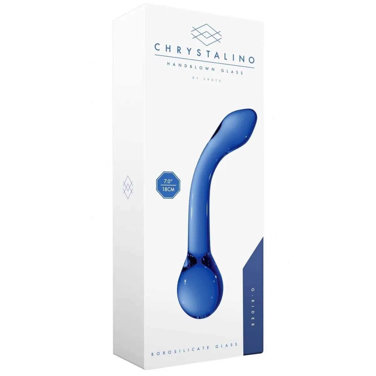 Vidro duplo Dildo Chrystalino G-Rider Azul