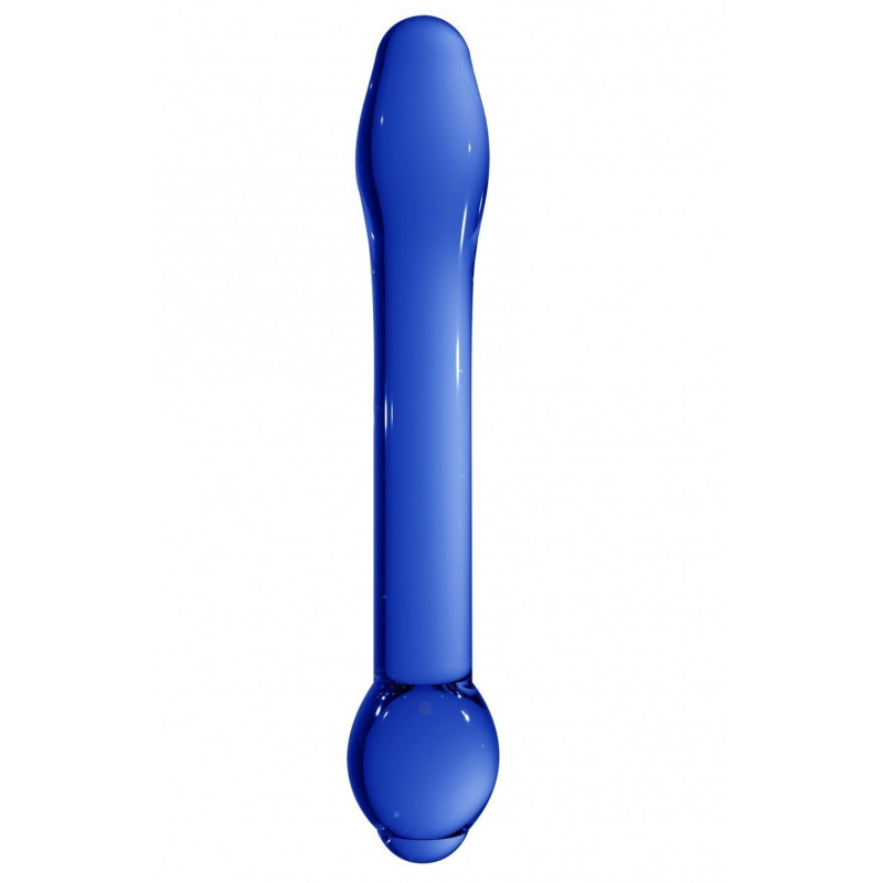 Double Gode En Verre Chrystalino Treasure Bleu