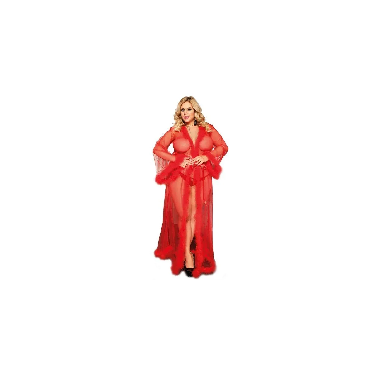 Red Long Paris Hollywood Negligee