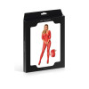 Bodystocking Rouge Ouvert Manches Mi-Longues
