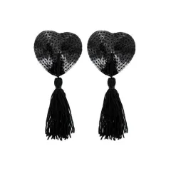 Cache Tetons Coeurs En Paillettes Noir