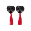 Cache Tetons Heart Glitter Preto/Vermelho