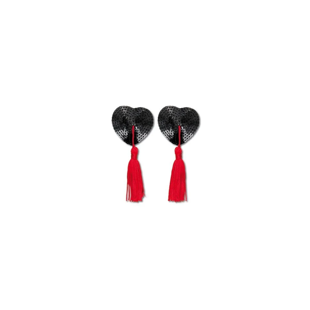 Cache Tetons Heart Glitter Preto/Vermelho