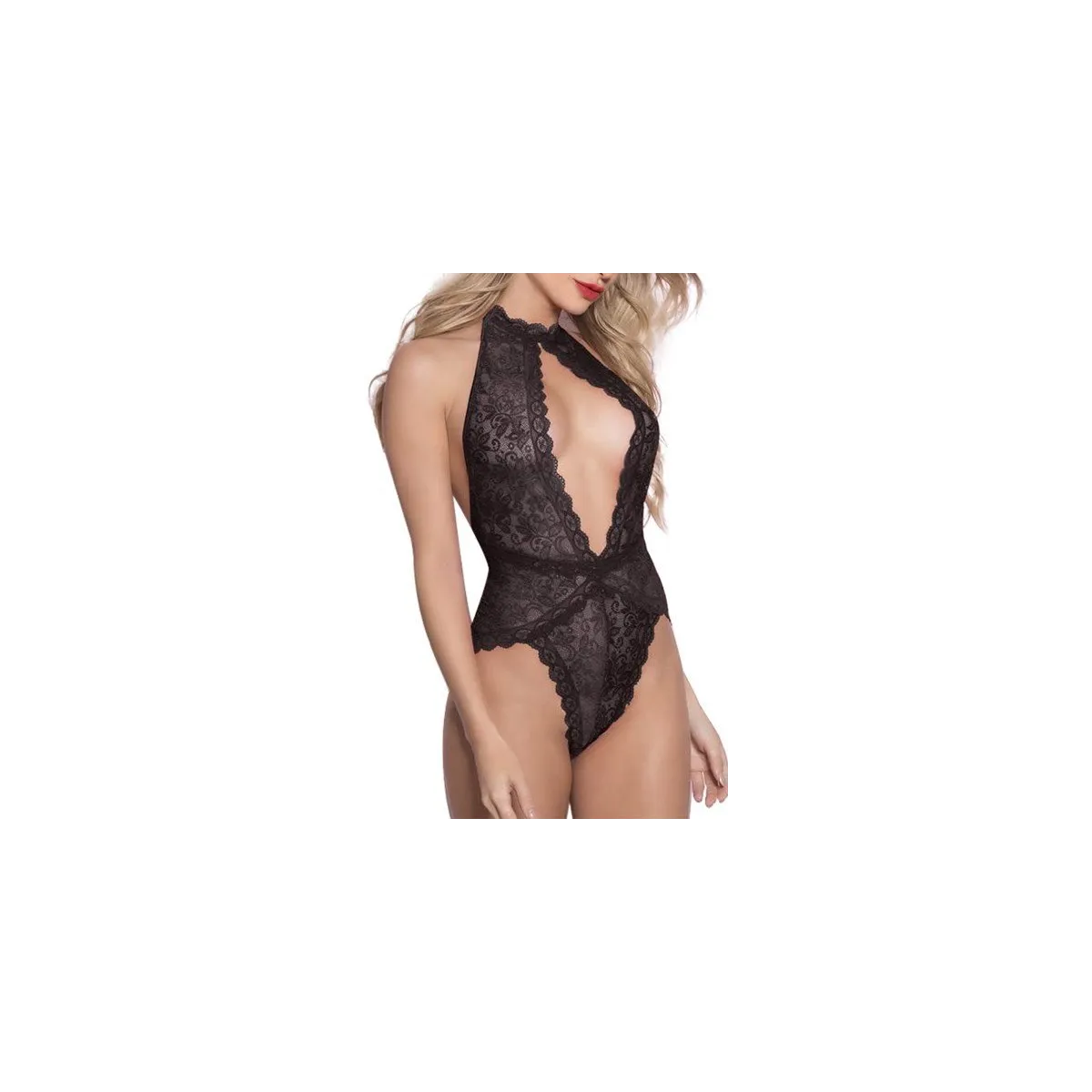 Body Black Lace Decote