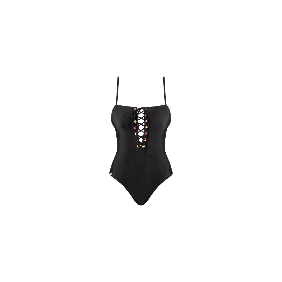 Escote biselado Monokini negro