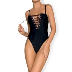 Monokini Noir Décolleté Beverelle
