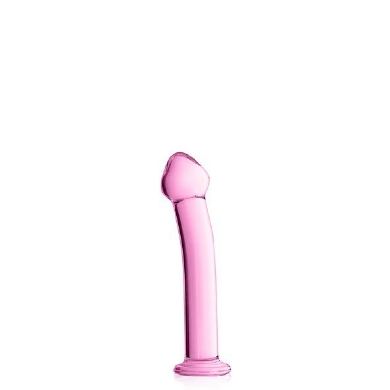 Glass Dildo 14 Pink Glossy Toys  