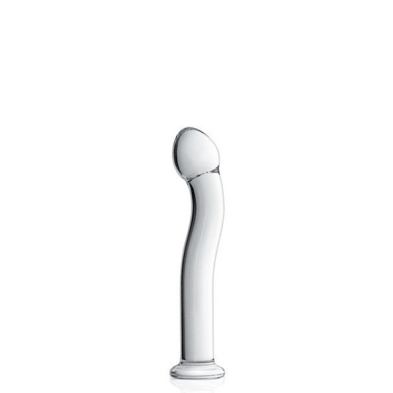 Glass Dildo 27 Clear Glossy Toys  