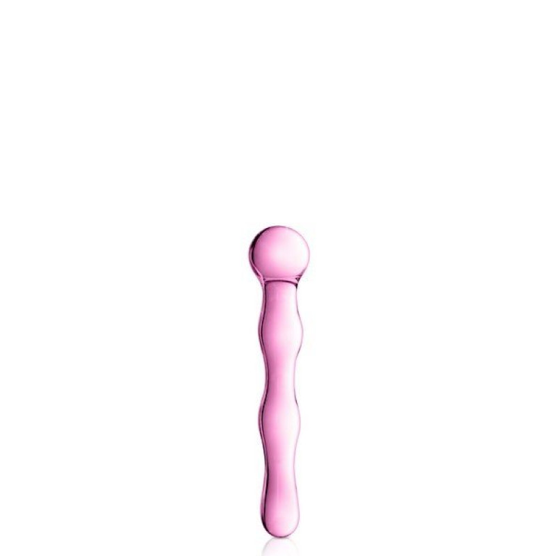 Glass Dildo 10 Pink Glossy Toys  