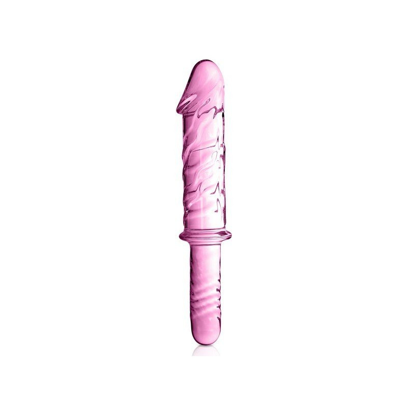 Glass Dildo 12 Pink Glossy Toys  
