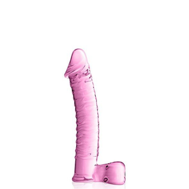 Glass Dildo 15 Pink Glossy Toys  