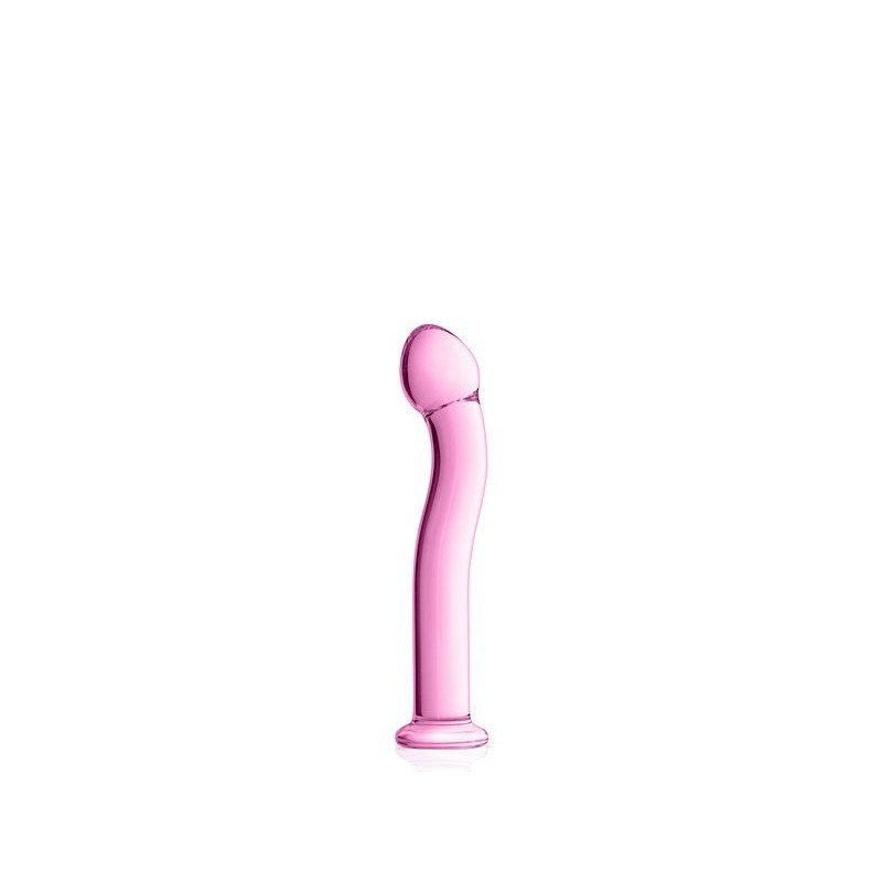 Glass Dildo 27 Pink Glossy Toys  