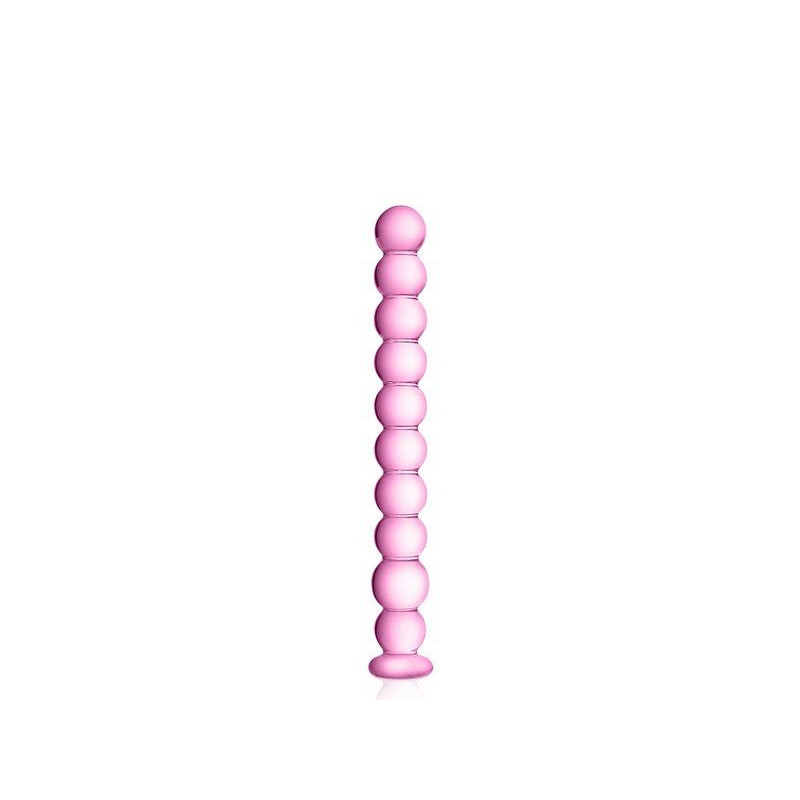 Glass Dildo 18 Pink Glossy Toys  