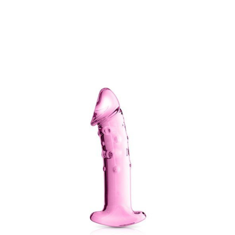 Glass Dildo 3 Pink Glossy Toys  