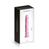 Vidro Dildo 4 Brinquedos Brilhantes Rosa