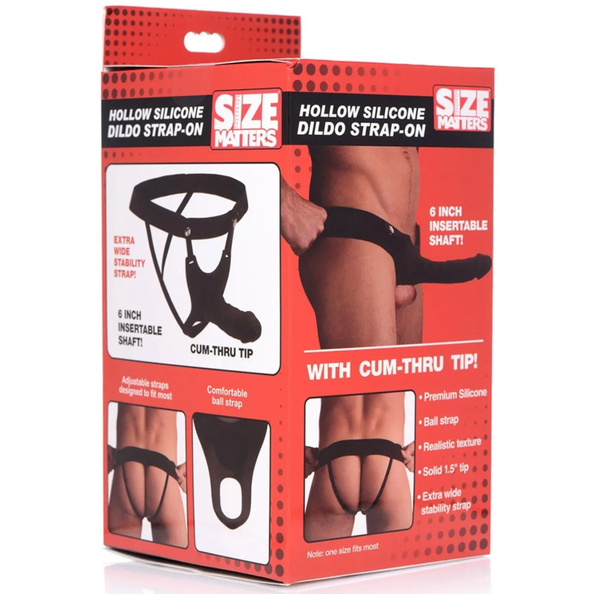 Dildo Hollow Belt Black Silicone