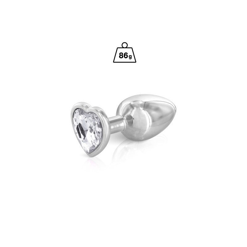 Gloria Silver Plug+Clear M Jewel