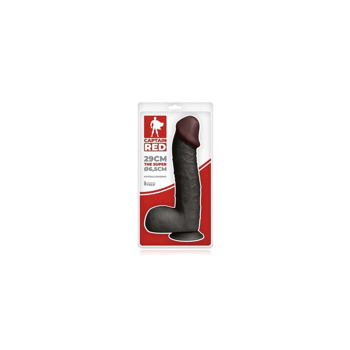 Vibrador gigante negro 30Cm O Super Capitão Vermelho