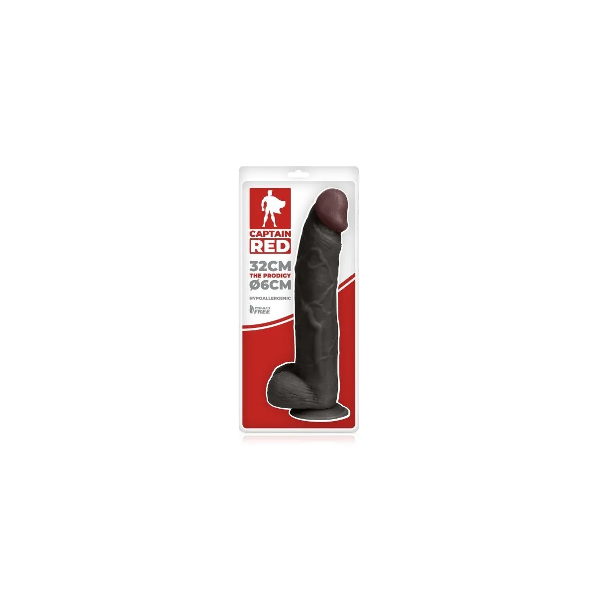 Vermelho Dildo Preto 34,5cm Prodígio Capitão Vermelho