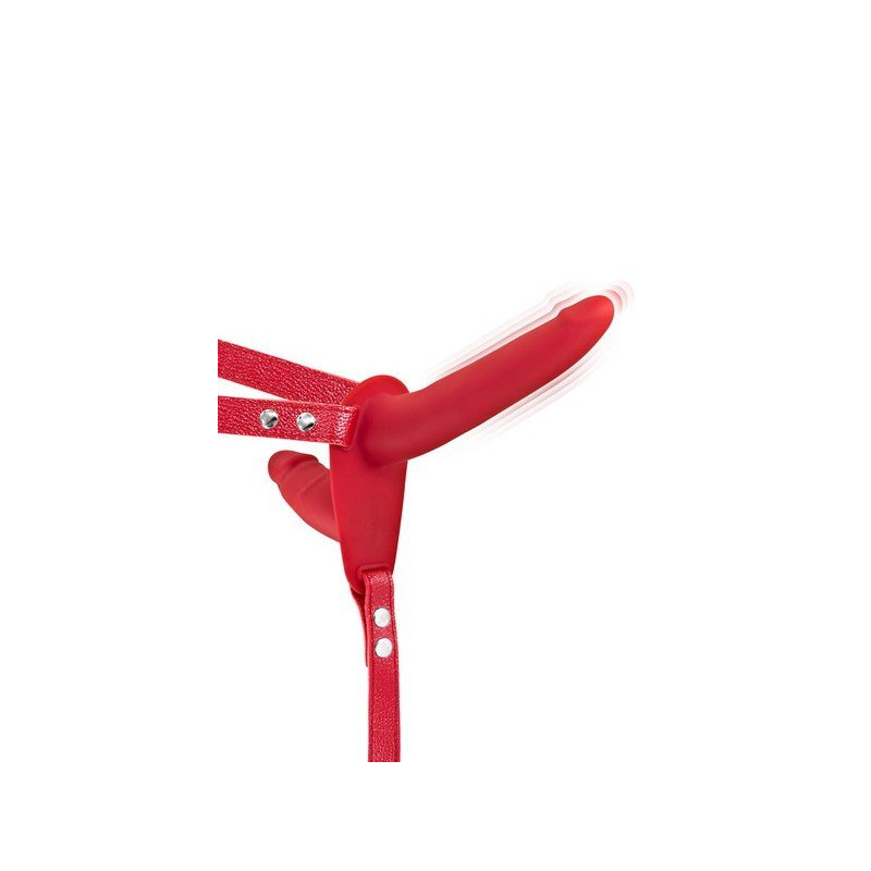 Rojo vibrante con correa doble