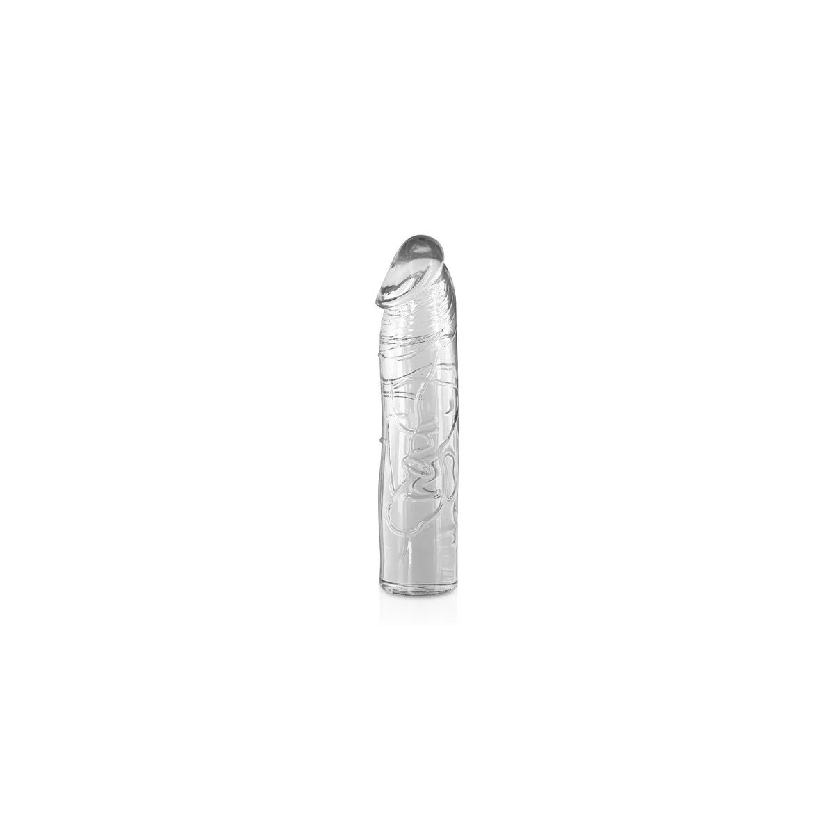 Dildo direito de geleia transparente