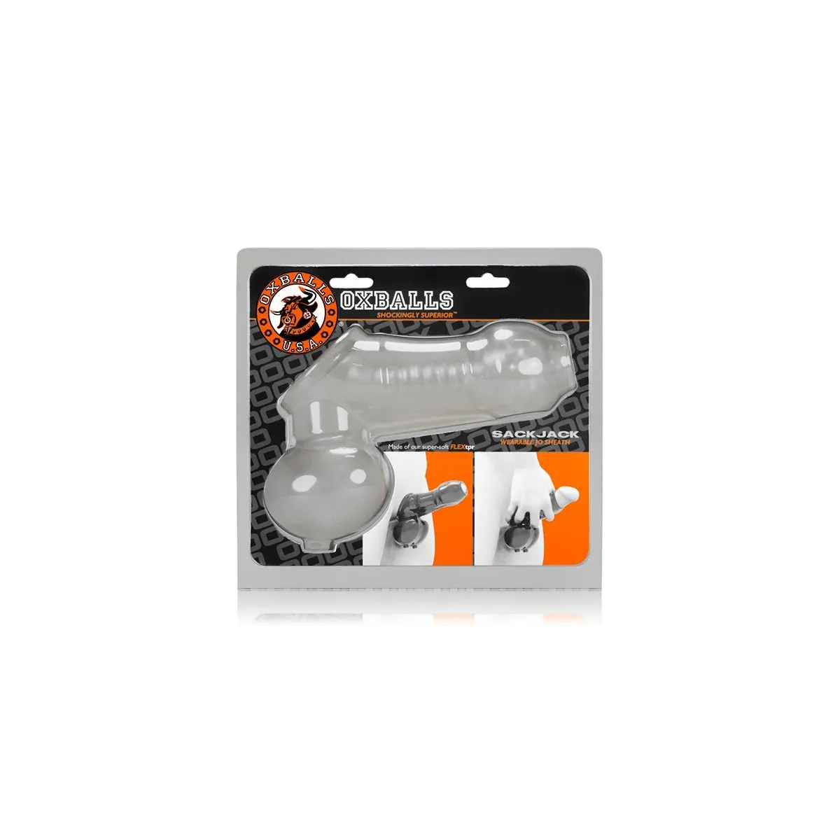 Bolas de buey - Sackjack usable Jackoff Sheath Clear Frost