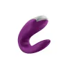 Vibrador con conexión USB púrpura Double Fun