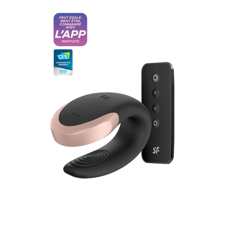 Vibromasseur USB Connecté Double Love Noir  