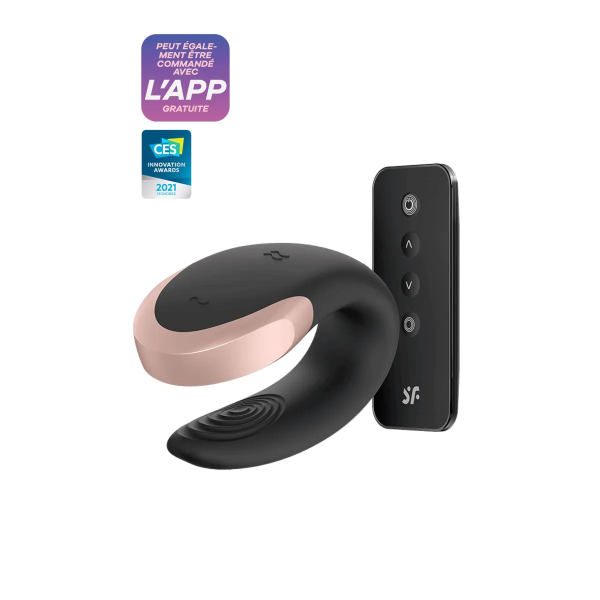 Vibromasseur USB Connecté Double Love Noir