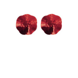 Pezones de lentejuelas rojas con forma de pétalo pegatinas Paris Hollywood - 1