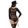 Sexy policewoman costume in garter body