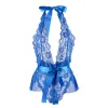 Lace blue body string with satin knot