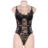 Body black floral lace and satin