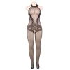 Bodystocking black mesh open to the crotch