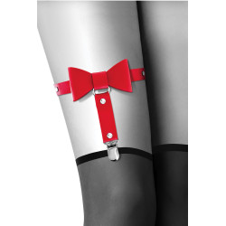 Red Garter Erotic Bow Tie Jewel para ti - 1