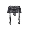 Garter belt black lace and thong