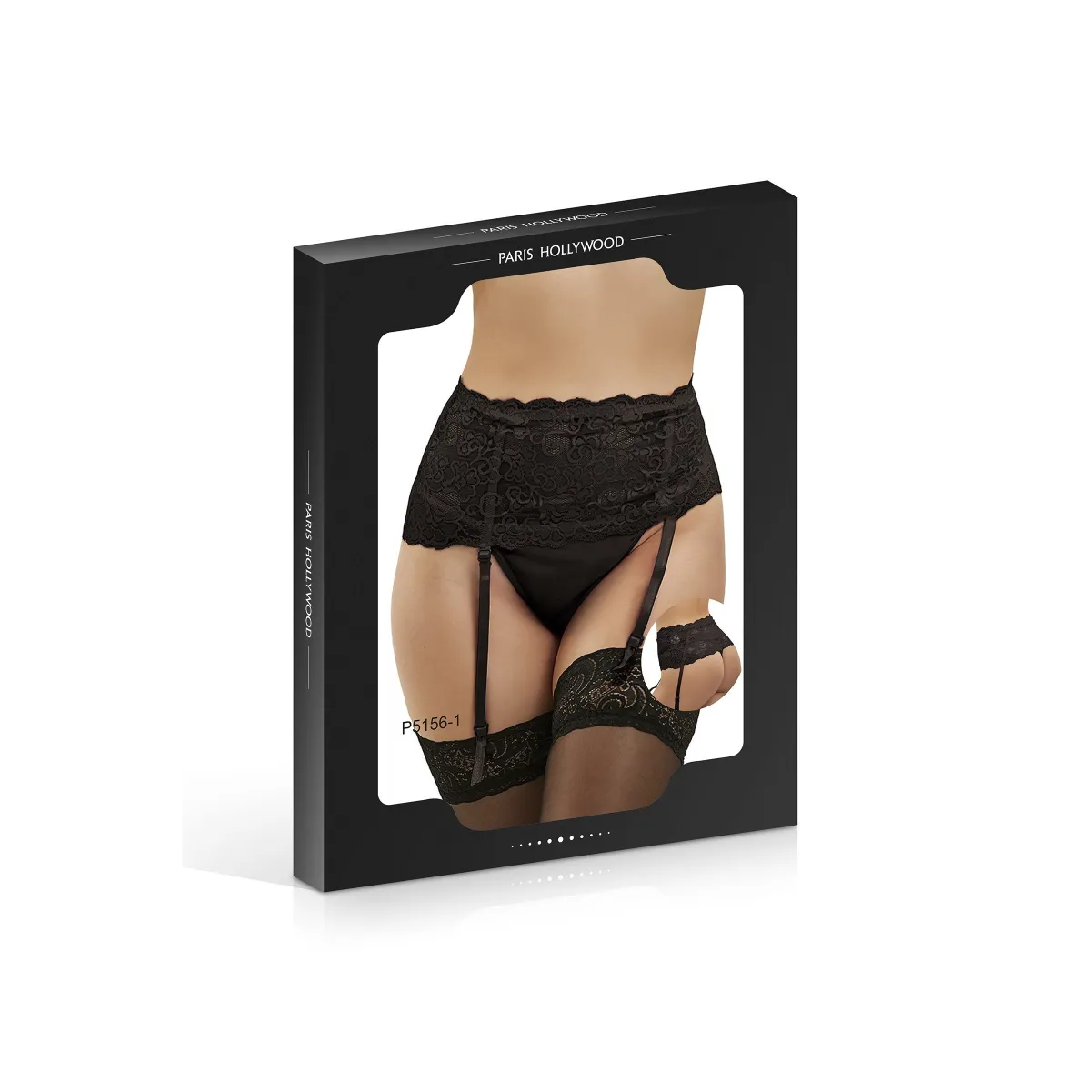 Porte-jarretelles dentelle noire et string