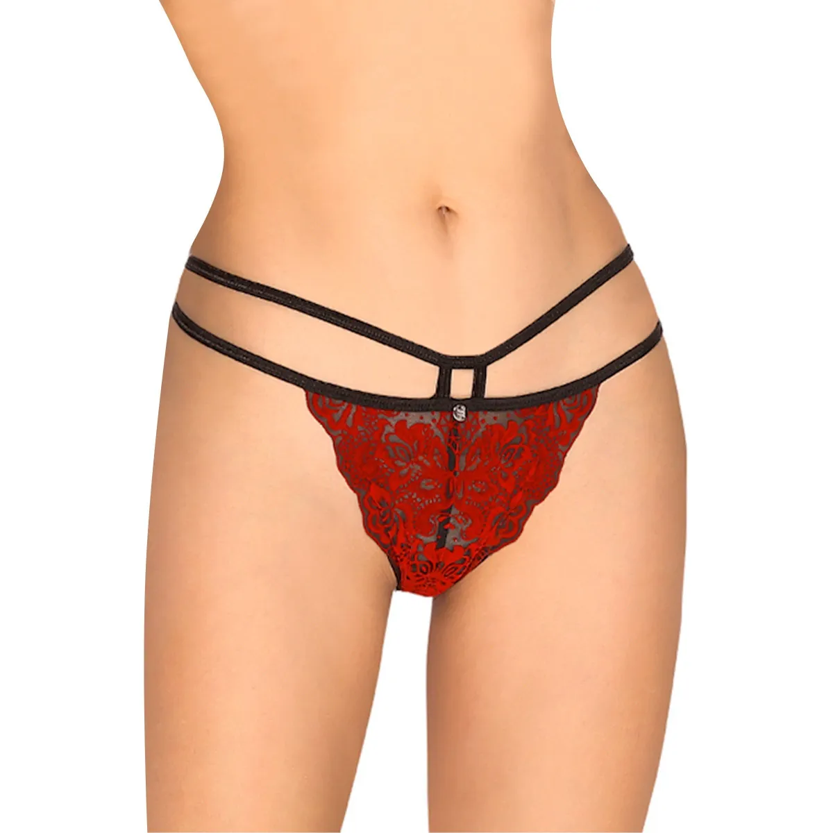 Tanga en dentelle rouge Sugestina