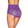 Sexy roxo alta calcinha malha fina